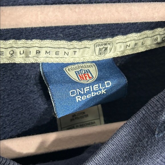 Reebok Onfield New England patriots equipment NFL Blue Sweatshirt - Picture 2 of 9